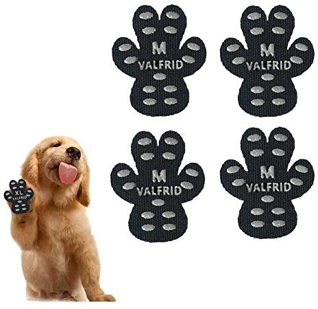 VALFRID Anti-Rutsch Pfotenschutz für Hunde 24 Stücke,Selbstklebende Silikon-Gel Beständig rutschfest Traktion Hund Schuhe Hundeschuhe Hundesocken Ersetzen M