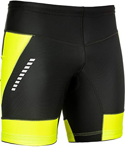 STANTEKS Radhose Kurz Fahrradhose Shorts ohne Träger Radlerhose mit Bike Pro-Air 3D Coolmax Sitzpolster Herren Damen Unisex Atmungsaktiv Reflektoren Thermo Leggings SR0070 (Schwarz-grün, M)