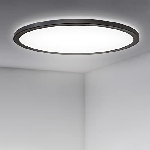 LED Deckenleuchte Flach, Ultra Dünn Deckenlampe, 18W 2200LM 4000K Neutralweiß Ø29cmx2.5cm, IP44 Wasserdicht, Perfekt Badlampe für Badezimmer/Wohnzimmer/Kinderzimmer/Schlafzimmer/Keller/Flur/Balkon