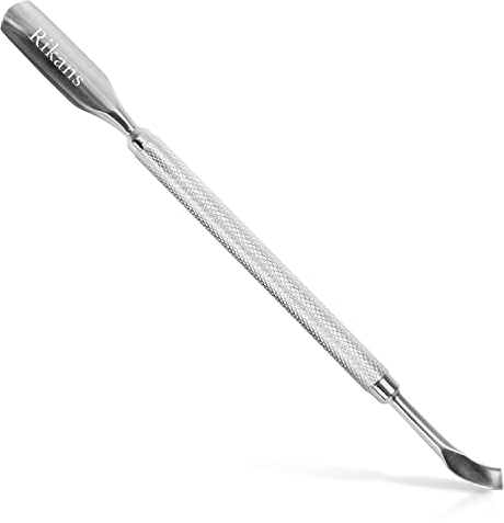 Rikans Nagelhautschieber 2 in 1 - Nagelreiniger - Nagelhautentferner - Gelnägel- und Nagellackentferner - Maniküre und Pediküre - Edelstahl