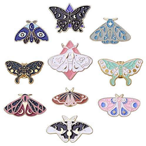 10 Stück Schmetterling Brosche Emaille Glühwürmchen Motte Insekt Anstecknadel Hutnadel Abzeichen Kleidung Rucksack Zubehör