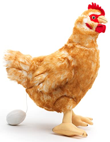 Uni-Toys - Henne braun, mit Ei - 37 cm (Höhe) - Plüsch-Huhn, Vogel - Plüschtier, Kuscheltier
