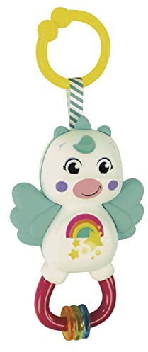 Clementoni Baby Little Unicorn, Sonaglio Neonato 3+ Mesi, Gioco Prima Infanzia Made in Italy, Unicorno con Anelli Mobili e Inserti in Morbida Gomma, Stimola Lo Sviluppo Multisensoriale, 17778