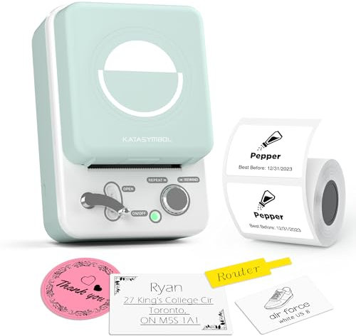 SUPVAN Etikettendrucker, T50M Plus Bluetooth Etikettiergerät, Mini Beschriftungsgerät Selbstklebend für Einzelhandel, Büro, Supermarkt, Labeldrucker Kompatibel with iOS & Android