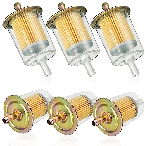 GZjiyu 6 Stücke Kraftstofffilter, Universal Benzinfilter für Rasenmäher,Boots,Roller Generator Motorrad Auto Dreirad,LKW (6–8 mm Schlauch Anschließen)