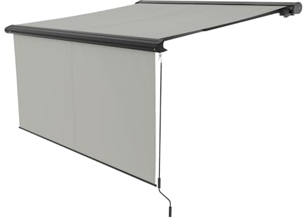 empasa Elektrische Vollkassettenmarkise 'Premium' Kassettenmarkise Gelenkarmmarkise Markise Sonnenschutz mit manuell ausfahrbarem Volant, komplett vormontiert, viele Farben und Größen wählbar