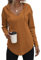 Zeagoo Pullover Damen Langarm Hoodie Pulli Kapuzenshirt Lässig Sweatshirts Herbst Winter Waffel Oberteil Hellbraun XXL