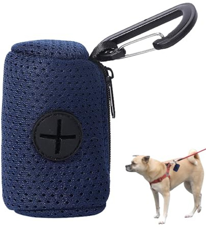 ZCSXK Support Pour Sac À Crottes Pour Chien - Distributeur De Sacs À Fermeture Éclair En Tissu En Maille - Accessoire De Laisse Portable Et Mode