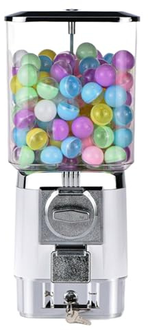 ZephyrGlow Máquina Expendedora De Juguetes con Cápsulas, Dispensador De Dulces Comercial, Máquina Twister De Cápsulas Esféricas, Hucha Contador Máquina De Chicles,White