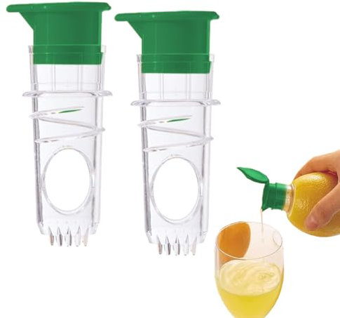 Auriselle 2 Pezzi Spremiagrumi Piccolo Set Spremiagrumi Manuale Senza BPA Piccolo e Portatile per Arance Limoni Agrumi (Verde)