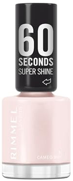 Rimmel 60 Seconds Super Shine Nail Polish, 108 Cameo Rose, Quick-Dry Nail Polish, Ultra-Shiny Finish, Easy to Apply, Vibrant Colour, Long-Wearing, Clean and Improved Formula, Vegan, 8ml