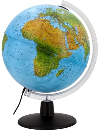 Tecnodidattica Jordglob GAIA 25 AR | Roterande och upplyst jordglob för barn | Förstärkt verklighet med intressant information om natur och kultur | Diameter 25 cm | Texter på svenska