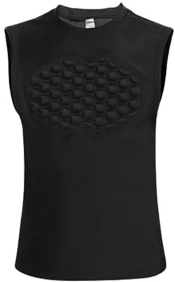 Youth Football Rib Protector - Padded Compression Shirt Vest, Sternum Chest Heart Guard | Long Lasting Creatives Kids Boys Girls Football Softball Rib Protection Shirt Baseball Protective Gear