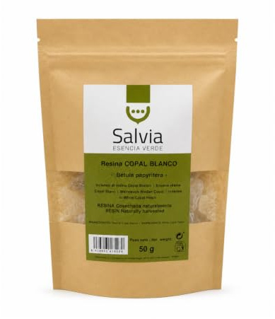 SALVIA | Naturlig rökelse i vit kopalharts Boswellia & Betula papyrifera 50g | För rening | Frankincense | Kyrka | Andligt doftande för rening | Eritreansk essens