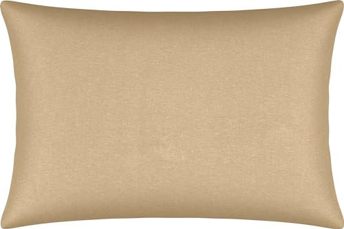 Erwin Müller Kissenbezug, Kissenhülle Single-Jersey Murnau - beige Größe 40x60 cm - bügelfrei, strapazierstark, elastisch, mit Reißverschluss