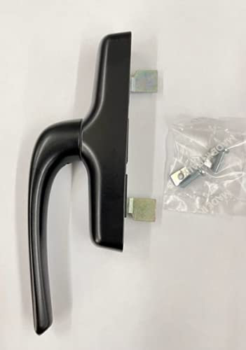 Cremonese RAMSES FAPIM 1842I finitura NERO RAL 9005 con manico ribassato in alluminio e interasse mm 104, maniglia per infissi MADE IN ITALY