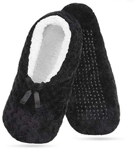 Cozy Memory Super Soft Warm Cozy Fuzzy Soft Touch Sleeper Slippers Non-Slip Sole Lined Socks for Women Girls Home Spa Hotel