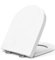 Kyllog D-förmiger WC-Sitz mit Absenkautomatik, einfache Reinigung, Edelstahl-Scharniere (45,5 x 36,5 cm), Weiß