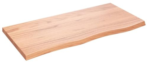 vidaXL Piano Bagno Marrone 100x50x(2-4) cm Legno Massello Trattato