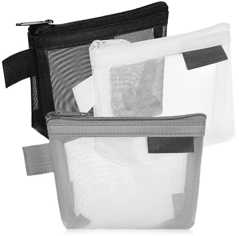 Healifty Small Coin Purse Set 3 Pcs Mini Zipper Pouches Lightweight Portable Coin Wallets with Secure Zipper for Travel Makeup Storage 4.72X3.14X1.18 Inches