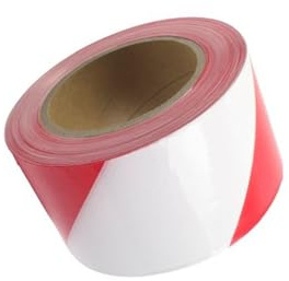 Signalband rot und weiß, 250 m x 7 cm, robust und sichtbar, ideal zur Abgrenzung von Bereichen und Warnung vor Gefahren.