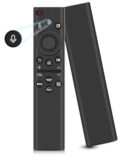 BN59-01385A Télécommande vocale universelle de rechange pour Samsung Smart TV avec 4 touches de raccourci, avec The Frame Neo QLED, Smart 4K Crystal UHD Series