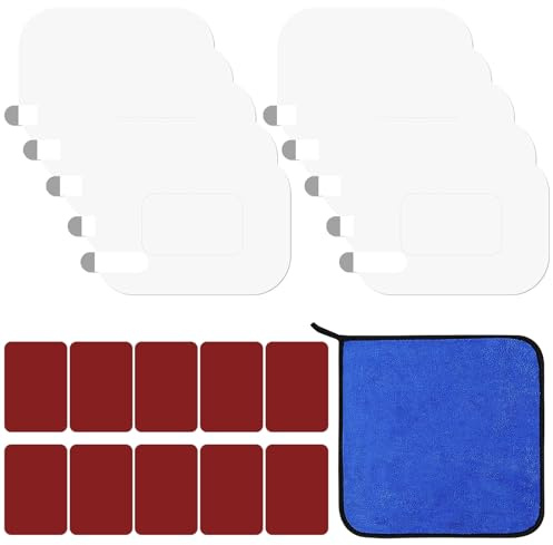 Ziyonix 10 Pezzi Nastro Biadesivo Extra Forte 30mm x 40mm e 10 Pezzi Adesivi per Dash Cam per Parabrezza 60mm x 80mm con Asciugamano, Pellicola Antistatica per Il Montaggio della Dash Cam