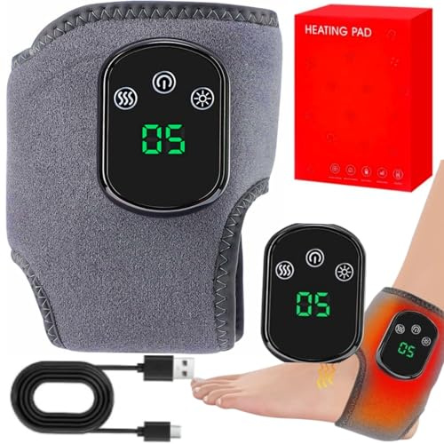 Massaggiatore Elettrico per Piedi 3 in 1, 3 Modalità e 5 Livelli di Calore, Massaggiatore per Caviglie con Calore, Massaggiatori per Caviglie Portatili Senza Fili, Massaggiatore per Piedi per Neuropat