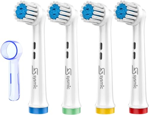 Oral B Compatible Replacement Electric Toothbrush Heads - 4 Pack, Gentle Clean for Sensitive Gums