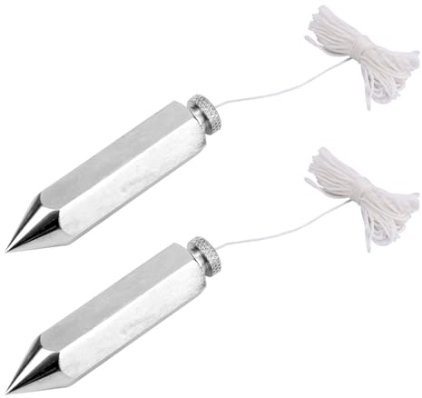 2pcs Fils à Plomb Hexagonaux en Acier, Fil à Plomb avec Fil de 4m Outil Mesure Verticalité pour la Construction Destiné Aux Ouvriers du Bâtiment