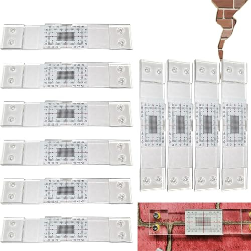 Monitor Di Fessura, 10 Fessurimetro Per Crepe Da Parete Manuale, Kit Di Registrazione Del Monitoraggio Delle Fessure, Strumento Misurazione Della Fessura Della Porta Per La Misurazione E Registrazione