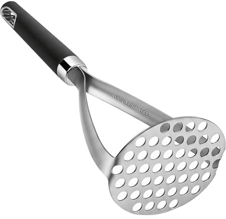 Machacador de Patatas de Acero Inoxidable, Prensa Patatas Manual, Aplastador de Patatas Cocidas, Potato Masher Profesional para Puré, Pasa Pures Cocina Resistente y Fácil de Limpiar