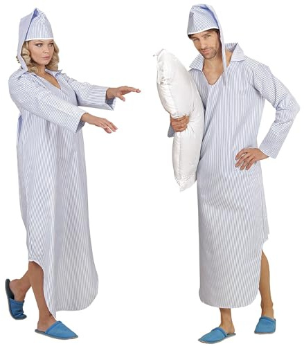 W WIDMANN MILANO Party Fashion - Costume somnambule, chemise de nuit, bonnet de nuit, déguisements de carnaval