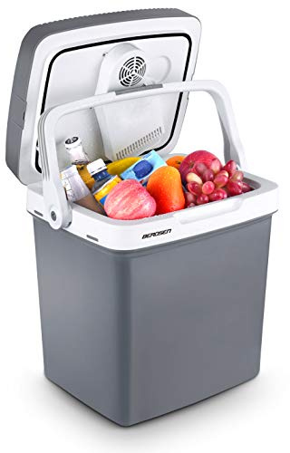 Berdsen Kühlbox Auto Camping Kühlschrank Für Auto LKW Boot Elektrisch Kühlung Bis 0°C Mit Wärmefunktion Bis 65°C 12V 230V Energiesparend 26L