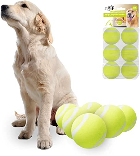 ALL FOR PAWS Durable Dog Tennis Balls 2.5 X 6PCS, Interactive Hyper Fetch Super Bounce Tennis Balls Dog Toy, Replacement Suitable for Maxi Automatic Ball Launcher Machine