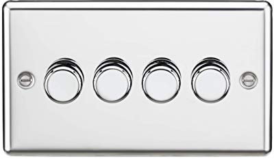 Knightsbridge CL2184PC 4G 2 Way 10-200W (5-150W LED) Trailing Edge dimmer - Rounded Edge Polished Chrome