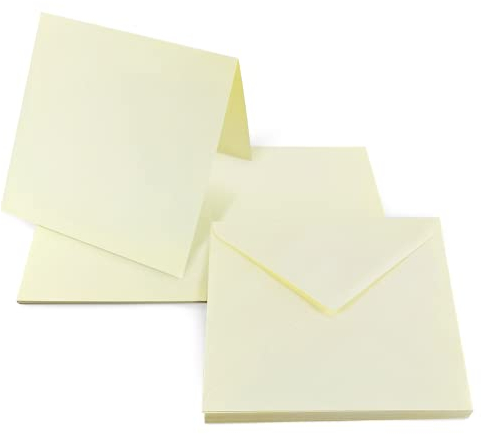 Netuno 25 Faltkarten + 25 quadratische Umschläge 14 x 14 cm Rainbow Creme Karten Set mit Brief-Hüllen Karteikarten gefaltet Kartenpaket Klapp-Karten mit Brief-Umschlag quadratisch bunt