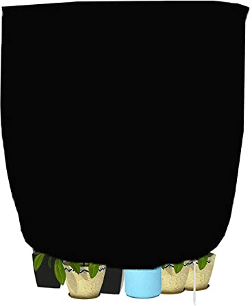 WEALSFUN Cappuccio Protezione Piante,Copertura Protezione Invernale PianteTelo Protezione Piante Sacco di Protezione Invernale per Piante in Inverno da Gelo Vento e Pioggia,160x180cm Nero
