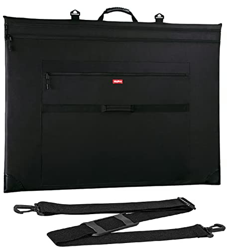 Nicpro Sacoche d'art légère, 84.5 x 110 cm（32 x 42 Pouces）, Extra-Large, avec bandoulière Amovible, Coins en Cuir, étui de Rangement pour œuvres d'art, Toiles, Posters, Croquis et Dessins.