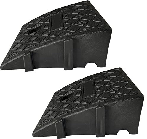 Pomurom Rampe Trottoir Hauteur 11/13cm, Rampe d'accès Voiture, Rampes en Plastique, Rampes Seuil Robuste pour Fauteuil Roulant Voitures Motos Vélo Garages Portes Scooters Mobilité Trottoir