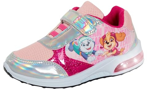 Paw Patrol Scarpe da ginnastica luminose per ragazze Skye lampeggianti scarpe sportive décolleté LED sneaker, Rosa, 29 EU