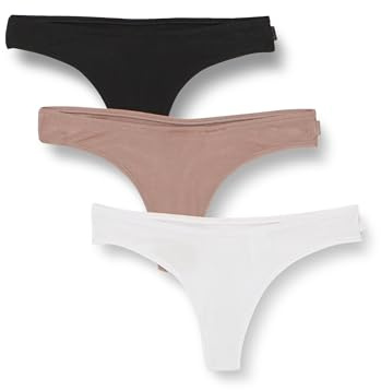 Calvin Klein Pack de 3 Braguitas Tipo Tanga para Mujer Ideal Modal Ribbed de Canalé, Multicolor (Black/Lavender Blue/Cavern Stone), S