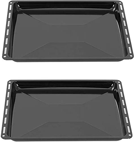 ICQN Backblech 422 x 370 x 25 mm Set, Emailliert Fettpfanne für Backofen und Herd, Passend für ELECTROLUX, AEG, IKEA, ZANUSSI, JUNO, ZOPPAS, Kratzfest & Rostfrei, 42,2x37x2,5 cm