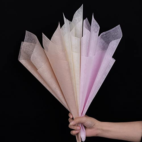 OUKEYI 145 fogli coreani di cotone da imballaggio di fiori di carta da imballaggio floreale non tessuta, impermeabile pieghettato ritirabile bouquet di fiori fodera carta negozio di fiori forniture
