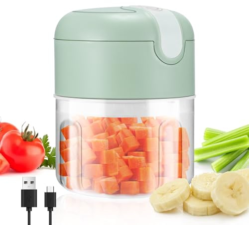 Electric Food Chopper Portable Small Food Processor Mini USB Charging Baby Food Blender RemovableMini Chopper Food Processor for Vegetable Fruit Onion Ginger