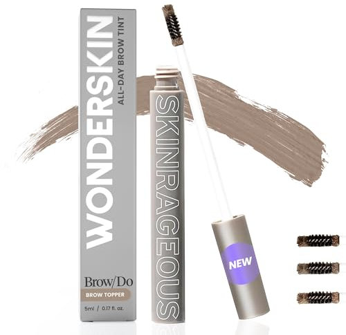 Brow/Do Gel para Cejas de Wonderskin - Skinrageous All-Day Eyebrow Tint Mascara, Gel Tintado de Larga Duración, Resistente al Agua y a Transferencias, Top Coat para Cejas (Brunette)
