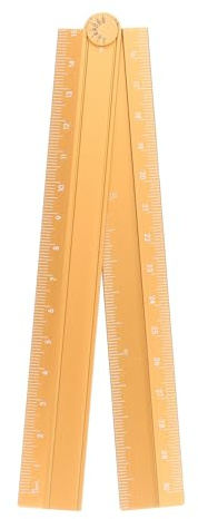 sourcing map Righello dritto pieghevole da 30 cm, in lega di alluminio, goniometro pieghevole angolare, strumento di misurazione geometrico, con linea angolare, per architetti, artisti, ufficio