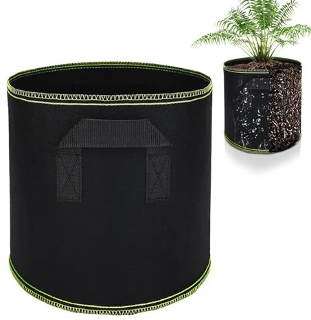 Sac de culture de 50 litres, sac de culture en tissu – Sac de plantation réutilisable en tissu non tissé – Grande capacité – Sac de jardinage pour plantes de jardinage – Pot de culture pour tomate