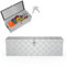 LZQ Aluminium Transportbox mit Deckel, 800x220x225 mm, Alukiste mit Schloss für Werkzeuge, stabil und wasserdicht, Deichselbox für Fahrzeuge und Anhänger (Silber)