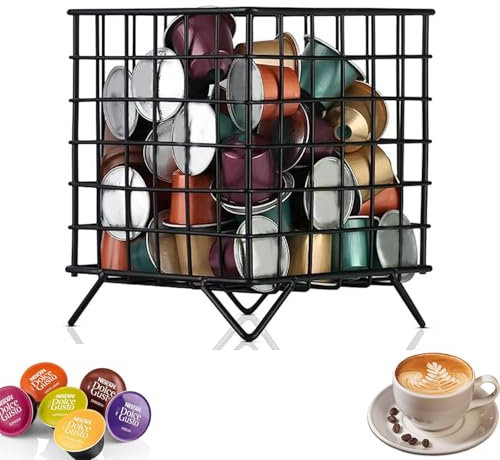 Cesta Cápsulas Café, Almacenamiento Cápsulas Café, Cesta Almacenamiento Cápsulas Café Soporte, para cápsulas de café Tassimo, Nespresso, Dolce Gusto